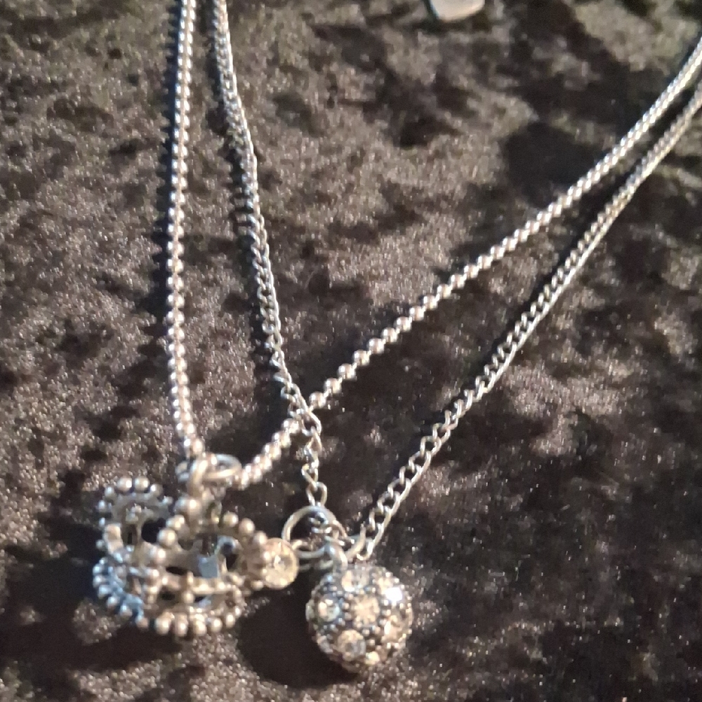 Hard Rock Cafe Silver Crystal Necklace